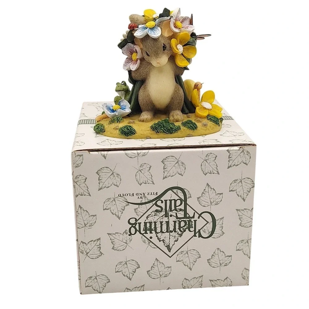 Fitz and Floyd Charming Tails Peek-A-Boo Bouquet Figurine 97/21